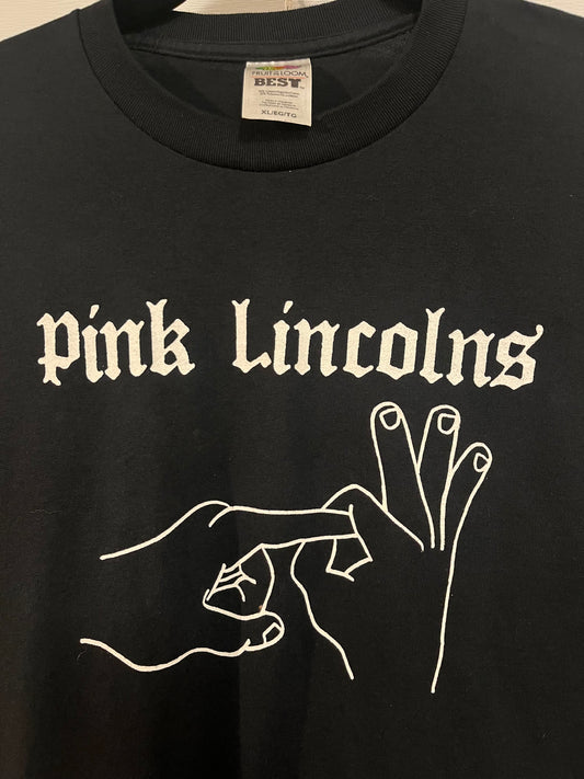 Pink Lincolns white design T-shirt